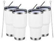 Copo isolado MEWAY 900mL em aço inoxidável, pacote com 4 unidades, branco