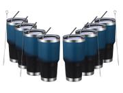 Copo isolado MEWAY 900mL em aço inoxidável, pacote com 8 unidades, azul e preto