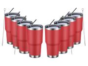 Copo isolado MEWAY 900mL em aço inoxidável, pacote com 8 unidades, vermelho coral