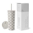 Copo isolado Simple Modern Checkmate 700ml em aço inoxidável