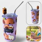 Copo Isotérmico Tampa Capivara 500ml Inox Dupla Camada COR:ROXO