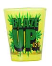 Copo JUST FUNKY Blaze Up 420 Print 45 ml de vidro amarelo