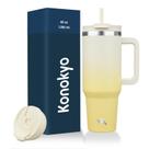 Copo Konokyo de 1,2 L com alça, 2 canudos e tampa isolada