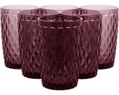 COPO LONG DRINK 12x8x8cm 370ml VIDRO ROSA 6PÇ