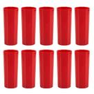 Copo Long Drink Leitoso Vermelho c/ 10 Unidades