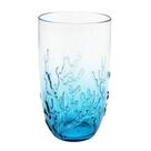 Copo Longo Acrílico Detalhes em Coral Azul 680ml