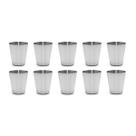 Copo Mini Aço Inox 30ml Cafe Molho Sobremesa Aperitivo 10un