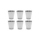 Copo Mini Aço Inox 30ml Cafe Molho Sobremesa Aperitivo 6un