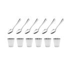 Copo Mini Inox 6un Colher Pequena Brigadeiro Finger Food 6un Copo Mini Inox 6un Colher Pequena Brigadeiro Finger Food 6un