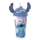 Copo Mió Stitch com Tampa Ludica Orelhinha e Canudo Desenhos Sortidos 500ml