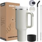 Copo MURRICON 1183ml com Alça, Palha e Tampa de Aço Inoxidável