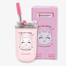 Copo Neo C/Canudo 300Ml Eu Amo Gatos - 10025705