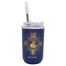 Copo Neo com Canudo 300ml Hogwarts Blue Zona Criativa - 10026749
