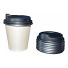 Copo Papel Branco 200ml C/ Tampa Biodegradável 100un Térmico Cor:Preto