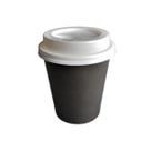 Copo Papel Preto Biodegradável com Tampa Branca 200 Ml 100 Unidades