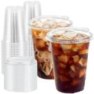 Copo para beber BYSNOW, pacote com 100, 470 ml, copos de plástico transparente e tampas