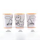 Copo para Colorir Color Cup Dinossauro - Laranja 10cm - 01 unidade - Rizzo Embalagens