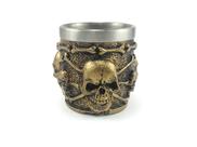 Copo Para Dose Shot Em Aço Inox Resina Modelo 6 Caveiras Decorativo Colecionável Tequila Whisky Vodka