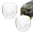 Copo Parede Dupla de Vidro Café 140ml 2 Peças
