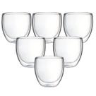 Copo Parede Dupla de Vidro Café 140ml 6 Peças