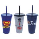 Copo personalizado para pai com canudo de plástico - 600ml