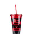 Copo Plástico Canudo 450ml Flamengo