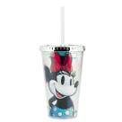 Copo Plástico Canudo Prata Minnie 100 Anos 450ml - Disney
