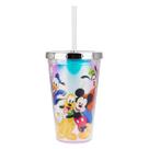 Copo Plástico Canudo Turma Mickey Prateado 450ml - Disney Copo Plástico Canudo Turma Mickey Prateado 450ml - Disney