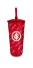 Copo plastico com canudo 500ml times futebol - internacional - Brasfoot Presentes