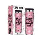 Copo Plastico Inox Brasfoot 350ml Temas New - Deus e Bom