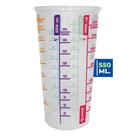 Copo Plástico Medidor Graduado Dosador Transparente 550ml Ideal p/ Receitas Culinária Cozinha - Jagu