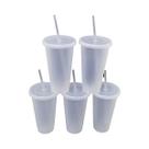 Copo Plástico Reutilizável De 24oz Com Tampas E Canudos, 510 Peças, Garrafa Grande Para Café Gelado