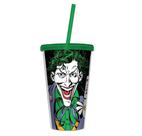 Copo Plastico Tampa Canudo Coringa Baralho DC Comics WB Geek