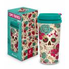 Copo Plástico Térmico Smart - Caveira Flowers - Brasfoot