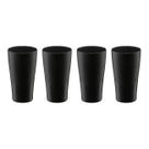 Copo Preto de Plastico 500ml Resistente BPA Free 4un