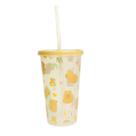 Copo refri com tampa canudo capivara 500ml agua suco plastico