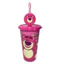 Copo refri com tampa canudo pin lotso 500ml plastico agua suco