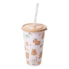 Copo Refri Infantil 500mL Capivara Tampa Antivazamento Canudo Removível Material Resistente Infantil