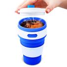 Copo Retratil de Silicone 350ml Dobravel C/ Tampa Portatil