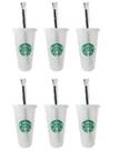 Copo reutilizável Starbucks Venti 710ml Frosted Cold com tampa e canudo
