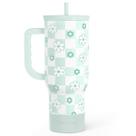 Copo SANDJEST Daisy Flower de 1,2 L com alça e palha isolada