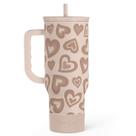 Copo SANDJEST Heart com alça e canudo de aço inoxidável 1,2 L Copo SANDJEST Heart com alça e canudo de aço inoxidável 1,2 L