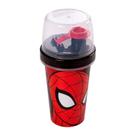Copo Shake Homem Aranha Com Tampa 320ml Para Água e Suco Infantil