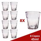 Copo Shot Dose 45mL Vidro Cachaça Tequila Vodka Bar 8 un