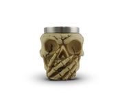 Copo Shot Para Dose Em Aço Inox Resina Modelo Caveira Muda Decorativo Colecionável Tequila Whisky Vodka