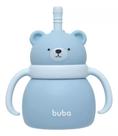 Copo Silicone Com Canudo Ursinho Azul - Buba