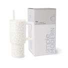 Copo Simple Modern Trek 900ml com Alça e Tampa de Palha - Aço Inoxidável