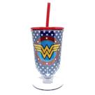 Copo Taça Acrilica Mulher Maravilha Stars Logo DC Comics