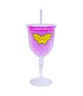 Copo Taça com canudo gel congelante Mulher Maravilha 300ML