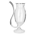 Copo Taça de Vidro Cristal Para Drinks Modelo Vampiro 200ML Canudo Embutido